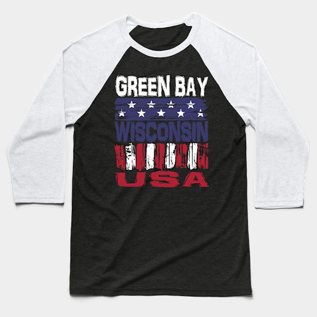 Green Bay Wisconsin USA T-Shirt Baseball T-Shirt by Nerd_art